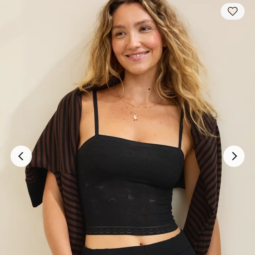 Black Aerie Smoothez Lace Tank Top